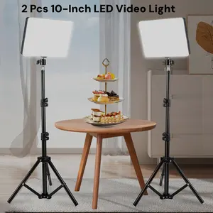 LED Video Light Kit With Adjustable 43.3" Tripod Stand - USB-Powered Ring Light For Content Creation/March Madness/Spring Break - Non-Waterproof & Battery-Free Design - World Cup