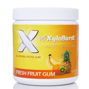 XyloBurst Fruit Xylitol Gum - Sugar-Free, Aspartame-Free, Natural Flavors, 100 Pieces, Boost Oral Health, Promotes Gum & Tooth Health, Vegan, Keto-Friendly