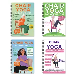 30-Day Chair Yoga Challenge Book, Self-Rotating Yoga Guide, Daily Practice & Progress Tracking, Ideal Gift for Seniors & Beginners