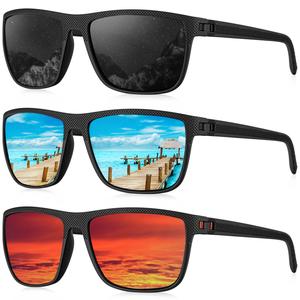 KALIYADI 3 Pairs Polarized Square Sunglasses qualty HD polzrized lenses Classic Design Lightweight Framework Unisex Travel Accessories Fits all face shapes UV400(S45)