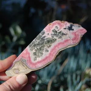 4.75in 90g Genuine Rhodochrosite Crystal Slice, Argentina