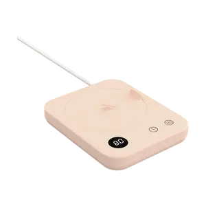 Lexiang Smart Coffee Mug Warmer, 4-Temp Control, 12H Timer, Pink, Auto Shut-Off, for Tea, Cocoa, Desk Office Use