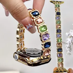 Luxury Sparkling Rhinestone Bracelet Strap Compatible with Apple Watch Series 1-11, High-Quality Band for Party, Holiday, Daily Wear, Smart Watch Straps
