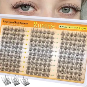 Natural Eyelash Clusters Cartoon Cluster Lash Extensions 180 Pieces, Fine C-Curl Lashes 11-13mm, Home DIY Operation, Individual Use, Cosmetic Eyelash
