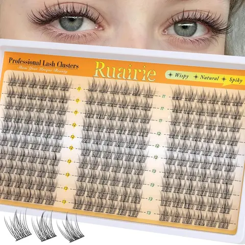 Natural Eyelash Clusters Cartoon Cluster Lash Extensions 180 Pieces, Fine C-Curl Lashes 11-13mm, Volume Lashes, Home DIY Operation, Individual Use, Cosmetic Eyelash, Fluffy Eyelash Clusters, Beauty Eyelash Clusters, Cluster Eyelashes