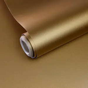 Thick Metallic Dark Gold Peel and Stick Wallpaper – 15.7" x 118.1" Matte Vinyl Contact Paper for Kitchen Walls, Countertops, Fridge, Self-Adhesive & Removable