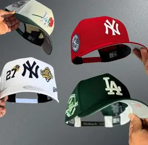 New Era Team Logo Baseball Cap – MLB Flat Brim Snapback Hat for Men Women, LA Dodgers Yankees Cardinals Pirates Braves Streetwear Fashion Adjustable Casual Sport Cap