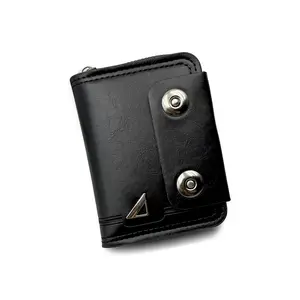 Men's Minimalist PU Leather Bifold Wallet: Large Capacity Card Holder with Multi-Card Slots, Zipper Coin Pocket, Slim Portable Wallet for Daily Use