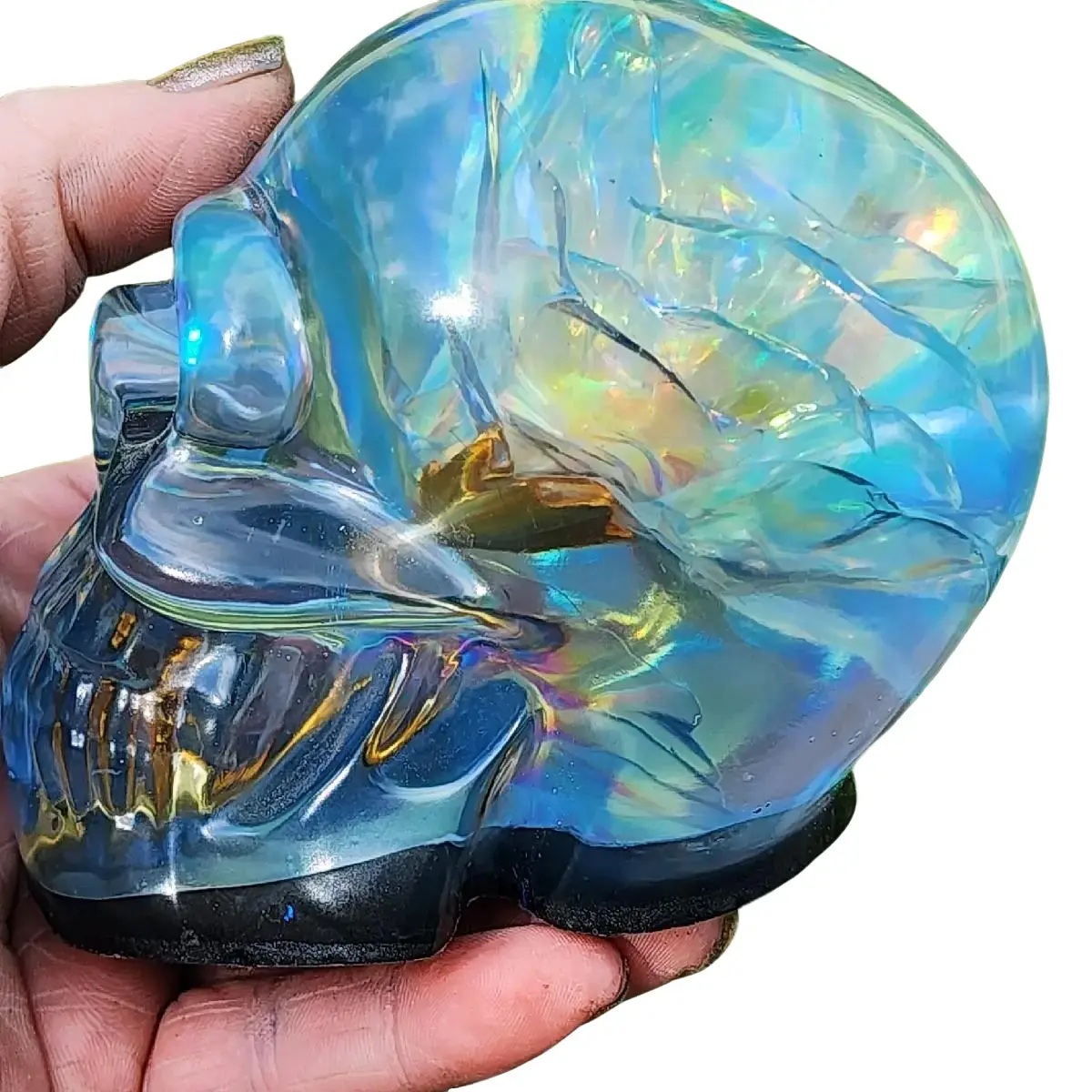 Handmade Blue Rose Skull – A  Work of Art Decor Magical Epoxy Decorative Ornaments Gift