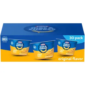Kraft Original Flavor Mac & Cheese, 30 ct Box, 2.05 oz Cups Snack Salt Protein