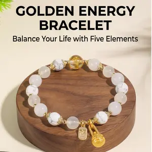 Mental Energy Bracelet Five Elements Crystal Healing Feng Shui Unisex Gift for Wealth Career Confidence Positive Energy Chinese Jewelry