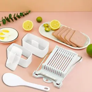 Musubi Mold Kit Musubi Maker Press 2 Pack with Luncheon Meat Slicer and Rice Paddle - Create Authentic Hawaiian Musubi at Home Non-Stick, The Musubi Mold is Used in Hawaii Restaurants