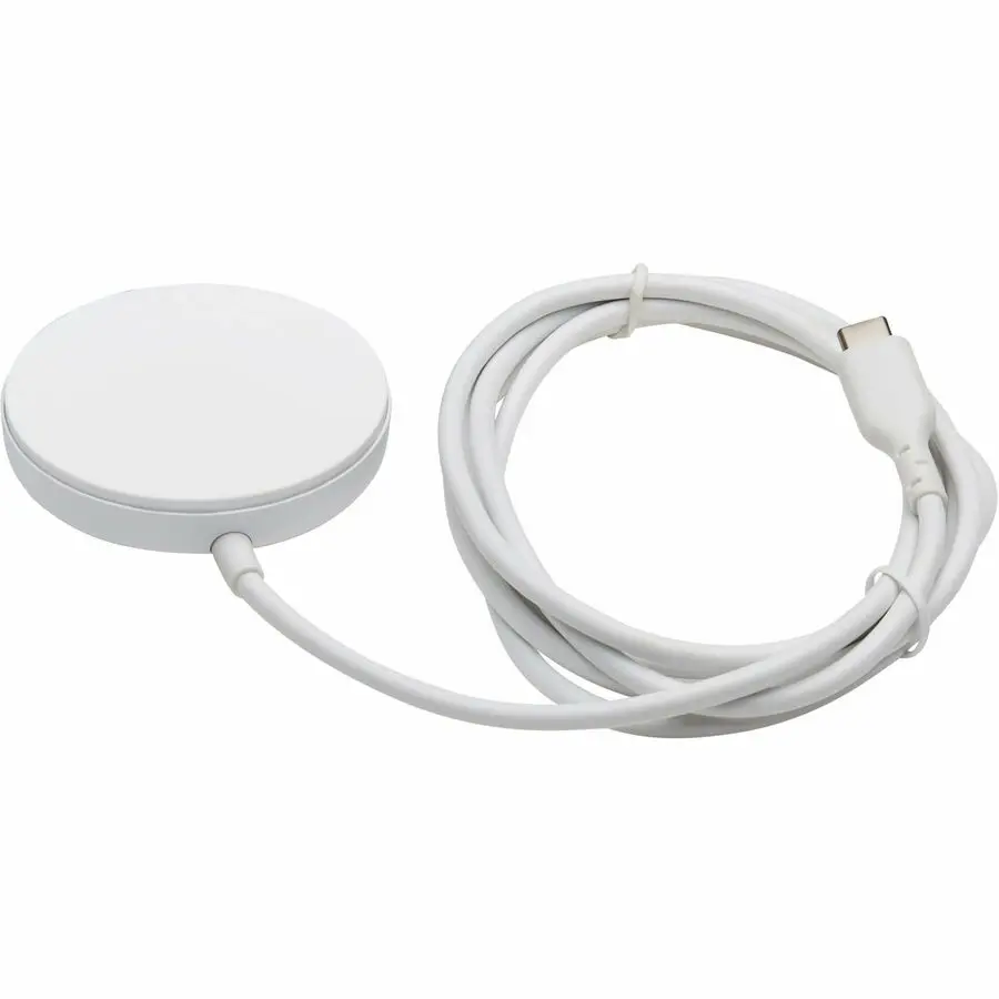 15W Wireless Charger Pad, USB-C Adjustable Electronic Charging Accessory for Mobile Devices, White Model U280MS005
