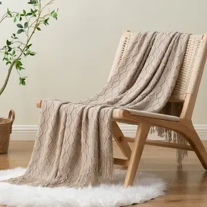 Battlo | Spring Diamond Tassel Throw Blanket, Lightweight Decorative Throw Blanket for Sofa Bed Room Home Decor, 50"x60" Summervibes