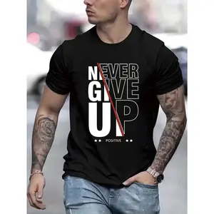 Men's Soft Round Neck Shortsleeve Tshirt - Unisex Casual T-Shirts, Letter Print Streetwear Top, Breathable Fabric, COD Payment Option