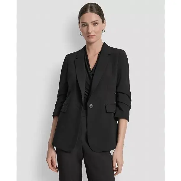 DKNY Ruched‑Sleeve One‑Button Blazer – Size18W– NWT – $138