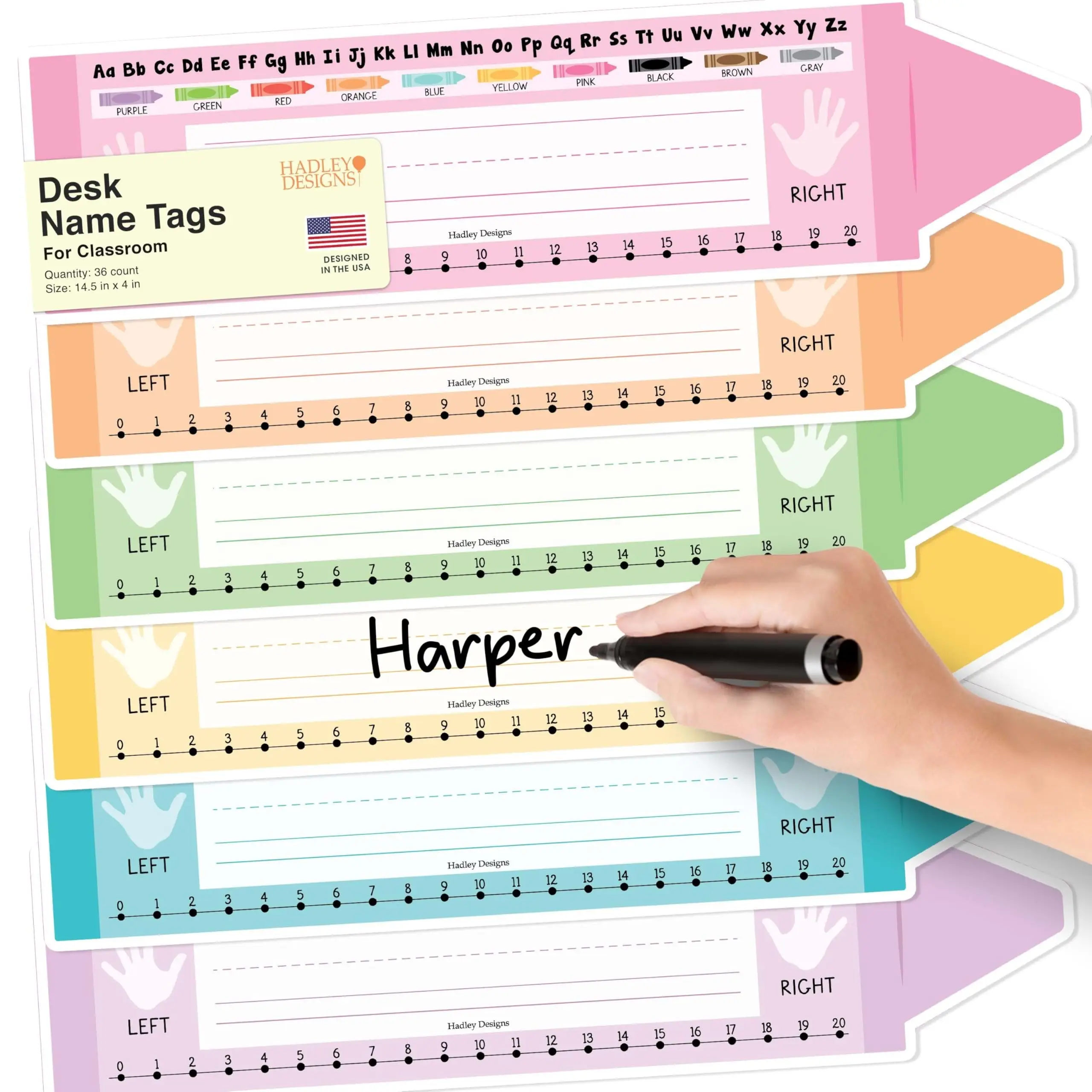 Classroom Name Plates | Set of 36 | Classroom Supplies Student Desk Labels