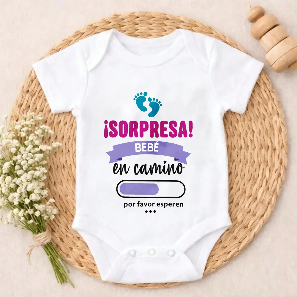Baby Bodysuit Surprise Baby On The Way Print 100% Pure Cotton Non-Irritating Snap Closure Breathable Perfect For Gifting & Everyday Infant Outfit Newborn Outfits
