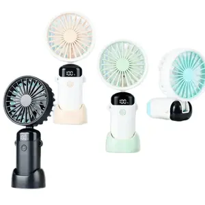 Handheld portable fan, summer sports and outdoors, small handheld fan, 5 speed, USB charging mini fan, fan with LED display, cooling fan for summer, great gift, back to school, travel supplies, indoor outdoor use, summer essentials