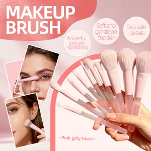 10PC Mini Makeup Brush Set with Peach Half-Sugar Bag for Beginners Portable Soft Texture Natural Application Ideal Beauty Tools