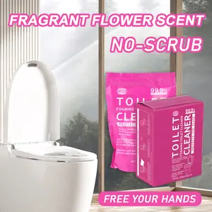 Flower Toilet Cleaning Powder, Toilet Bowl Cleaners,Toilet Cleaner Foam,  Rich Foam，Self Activating Miracle Powder for Toilet B，Cleaner Effective for Bowl Freshness Floral Fragrance Home Essentials