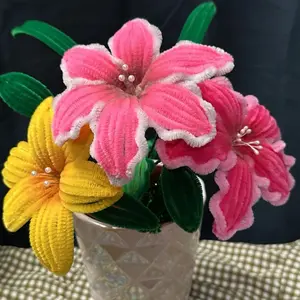 3 Lilys Ceramic Pot DIY Art Handmade Delight Waterless Long Lasting Decorative Flowers for Gifts & Home Decor