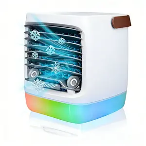 500ML Air Cooler - Evaporative Air Cooler Fan, with 3 Speeds & Turbo wind speed, 2 Adjustable Mist Levels, Colorful Lighting with Hydro-Chill Technology For Bedroom, Office, Living Room Desk & More