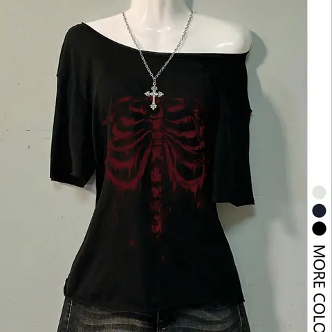 Women's Summer Short Sleeve Asymmetrical Off-Shoulder Top, Comfortable Everyday Lightweight Loose Baggy Oversized Knitted Graphic Print Lady T-Shirt, Casual Loose Tee for Casual Wear, Essential Wardrobe Piece, Womenswear