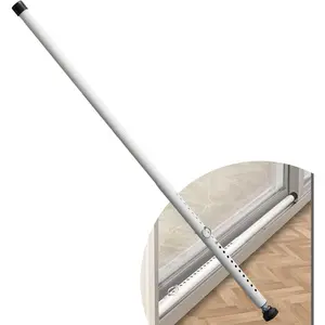 Sliding Door  Bar,17.7-50.5inch Adjustable Locking Window Safety Bar with Rubber Tips,Diameter 1inch Window  Bar for Home Apartment (White)