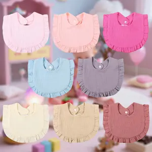 8 Pack Baby Muslin Bibs 4-Layer Organic Cotton Baby Drooling Bibs for Newborn Boys Girls  Baby Must Haves