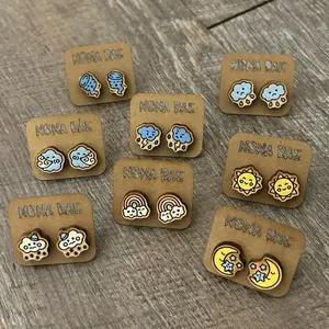 Kawaii Weather Earrings – Sun, Moon, Rainbow & Storm Cloud Studs