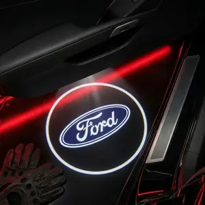 2 Pcs Ford Carbon Fiber Welcome Lights Set, Car Door Projection Lamp, Laser Light, Custom Decorative Floor Lamp, Car Side Lamp (batteries Not Included)