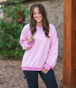 Easy Days Pink Stripe Pullover