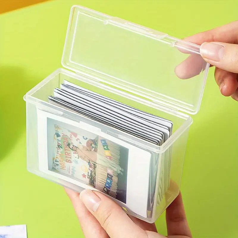 1pc/2pcs Transparent Plastic Storage Box, Photocards And Small Card Collection Organizer Box, Versatile Organizer, Durable Plastic Organizers