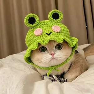Cute Elastic Cotton Pet Hat for Medium Cats and Small Dogs, Cartoon Photo Props for Parties, Stylish Accessories for Your Furry Friends