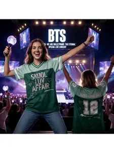 Skool Luv Affair 2026 World Tour Football Jersey Comeback Merch Shirt Kpop Army Summer Men's and Women's T-shirt Gift