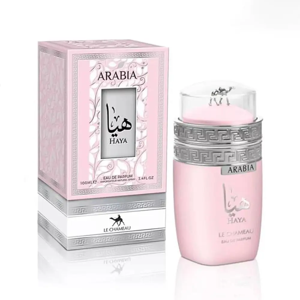 Le Chemeau Arabia Haya Eau de Parfum 3.4oz 100ml Floral Fruity Gourmand Scent with Heliotrope Orchid Tangerine Notes for Special Occasions