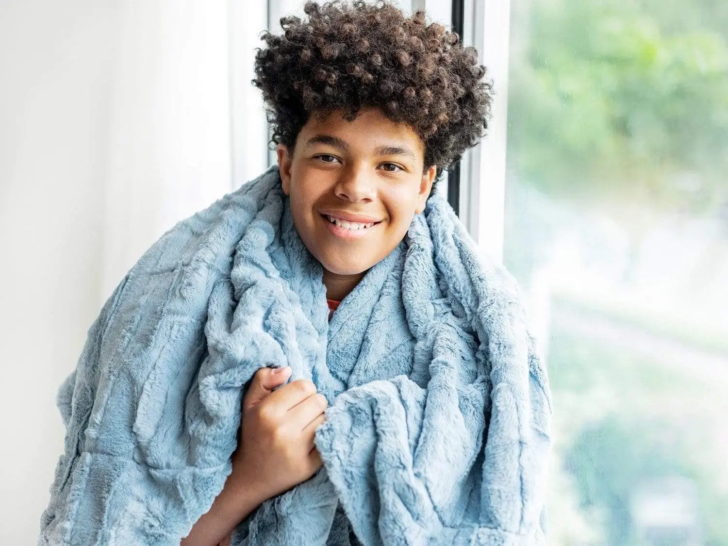 MINKY COUTURE Sorbet Denim Baby-Infant Blanket - Soft Blue Polyester, Silky Plush Texture, Comfortable Home-Use Bedding Throw