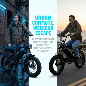 This e-bike features a 1150W peak motor, top speed 21.6 mph, and 50–56 miles range.Perfect for city commutes, campus travel and light off-roading.16"×4.0 fat tires deliver excellent all-terrain performance.