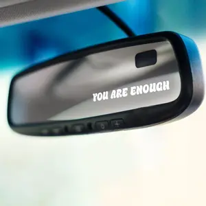 You Are Enough Sticker - Cute Self Love Car Mirror Visor Gift Sticker - Car Mirror Rear Side Mirror Visor Decal - Vinyl Car Sticker Gift - 5 Inches On Longest Side - Made in USA - PLKISS0021