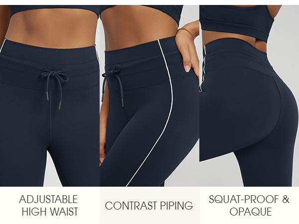 ODODOS Women's Drawstring Tie Daily Leggings 25" / 28" High Waist Workout Yoga Pants