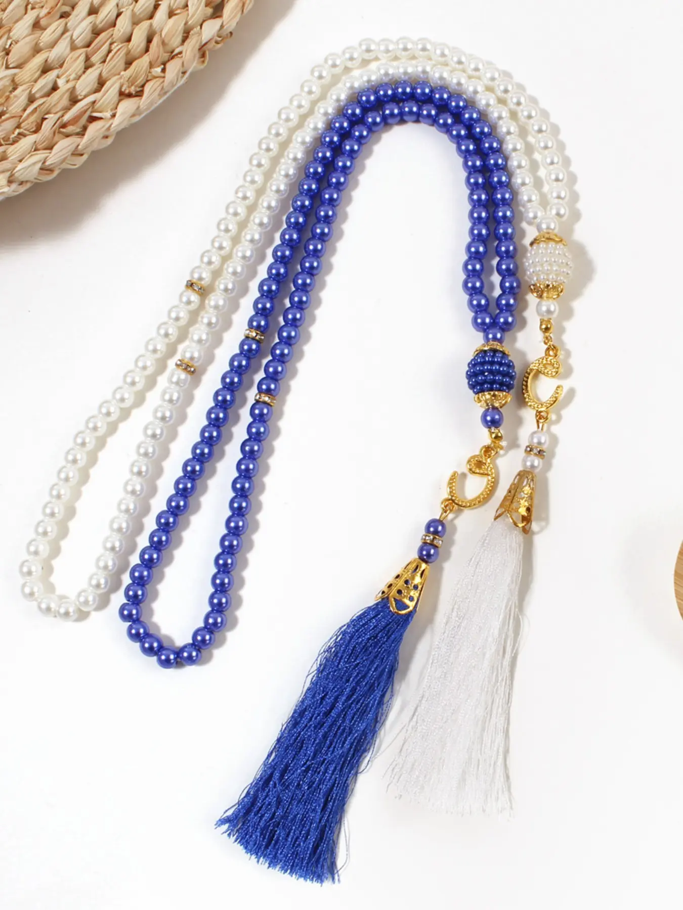 99 Beads 6mm Imitation Pearl Tassel Daily Prayer Rosary, Everyday Worship Tasbih Bracelet, Fashionable Islamic Muslim Modern Modesty Religious Jewelry Accessory For Muslim