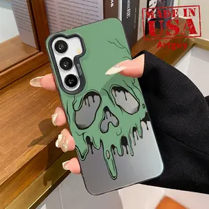 Melting Skull Case for Samsung S24 ULTRA PLUS S25 S23 S22 Plus Ultra Shockproof Drop Protection Durable PC Smartphone Cover