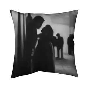 Begin Home Decor 5543-2626-ST59 26 x 26 in. Couple at the Train Station - Romantic Poly Twill Throw