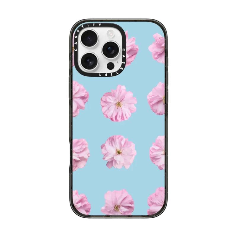 Casetify Puff Sakura iPhone 16 16Pro 11 12 13 14 15 Plus Pro Max Magnetic Hard Transparent Acrylic Back Cover