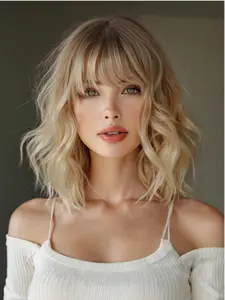 53YY-08 Short Curly Wig, Summer Ready Non Sensitive Hairpiece, Stylish Hair for Effortless Everyday Look, Synthetic Machine Wigs