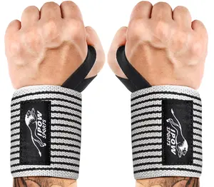 IPOW 18'' Professional Wrist Wraps for Weightlifting 2 Pack(IPF Approved), Heavy Duty Gym Wrist Straps for Working Out, Weight Lifting Wrist Brace for Men & Women, Wrist Support with Thumb Loop wrist protection
