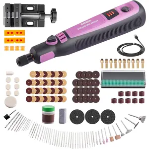 Cordless Resin Polishing Kit, Electric Resin Drill for Resin Casting Molds, with Mini Vice & 143 Pcs Accessories for Drilling, Carving, Polishing, Jewelry Making