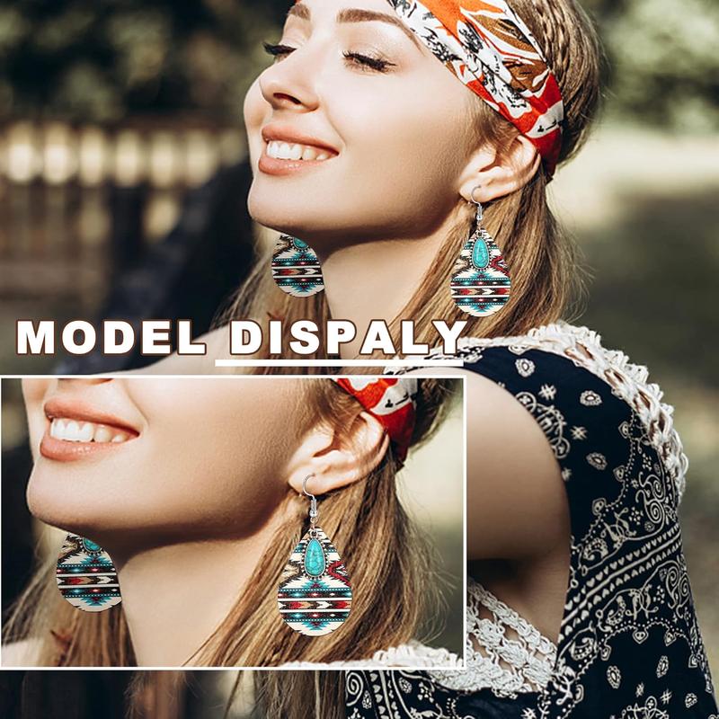 1Set Bohemian Western Style Synthetic Turquoise Necklaces, Earrings, Rings, Bracelets, Women'S Jewelry Sets, Daily Vacations, Outdoor Parties, Wearing Jewelry, Mother'S Holiday Gifts