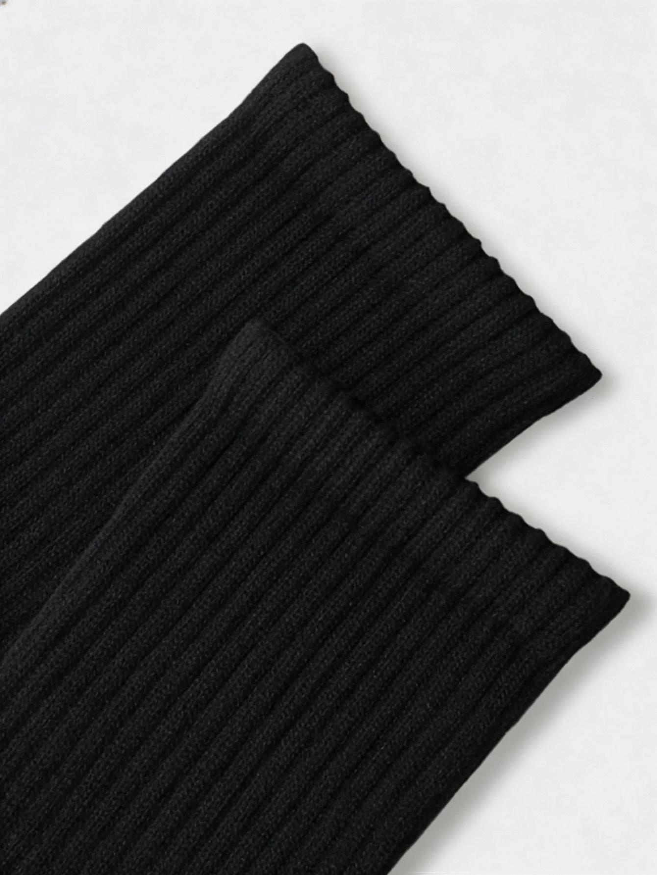 CCCMAI Men's Towel Bottom Socks Long Black & White Comfortable Absorbent for Everyday Wear Soft Feel Full Coverage Support Menswear Soft Stylish